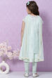 Light Blue Art Silk Flared Kurta Churidar Suit Set image number 4