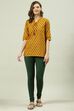 Camel Cotton Blend Solid Churidar image number 5