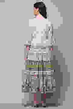 White Cotton Tiered Dress image number 3