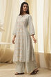 Blue Pure Cotton A-Line Kurta Set  image number 3