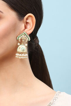 Off White Brass Earrings image number 1