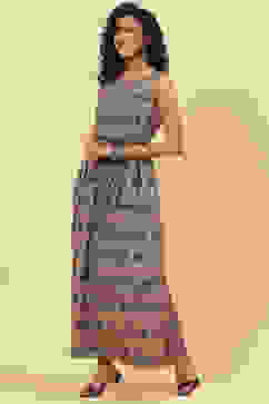 Carbon Cotton A Line Dress image number 3