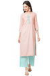 Pink Cotton Screen Print Unstitched Suit Set image number 7