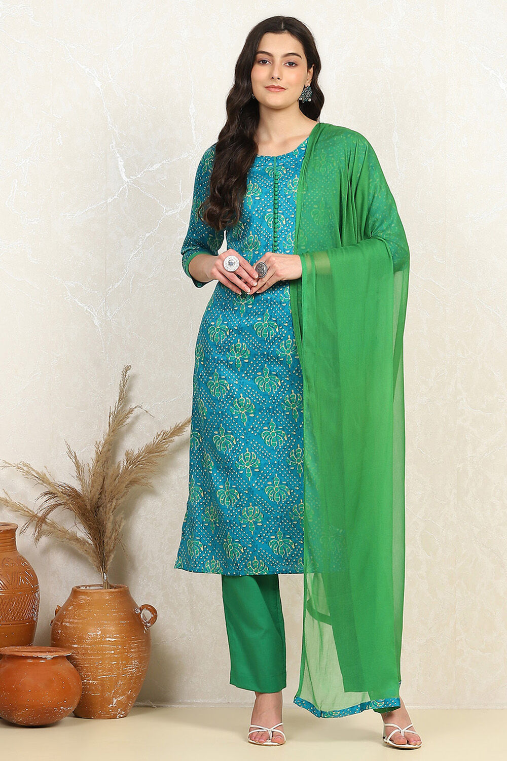 Rama Cotton Digital Print Unstitched Suit Set image number 3