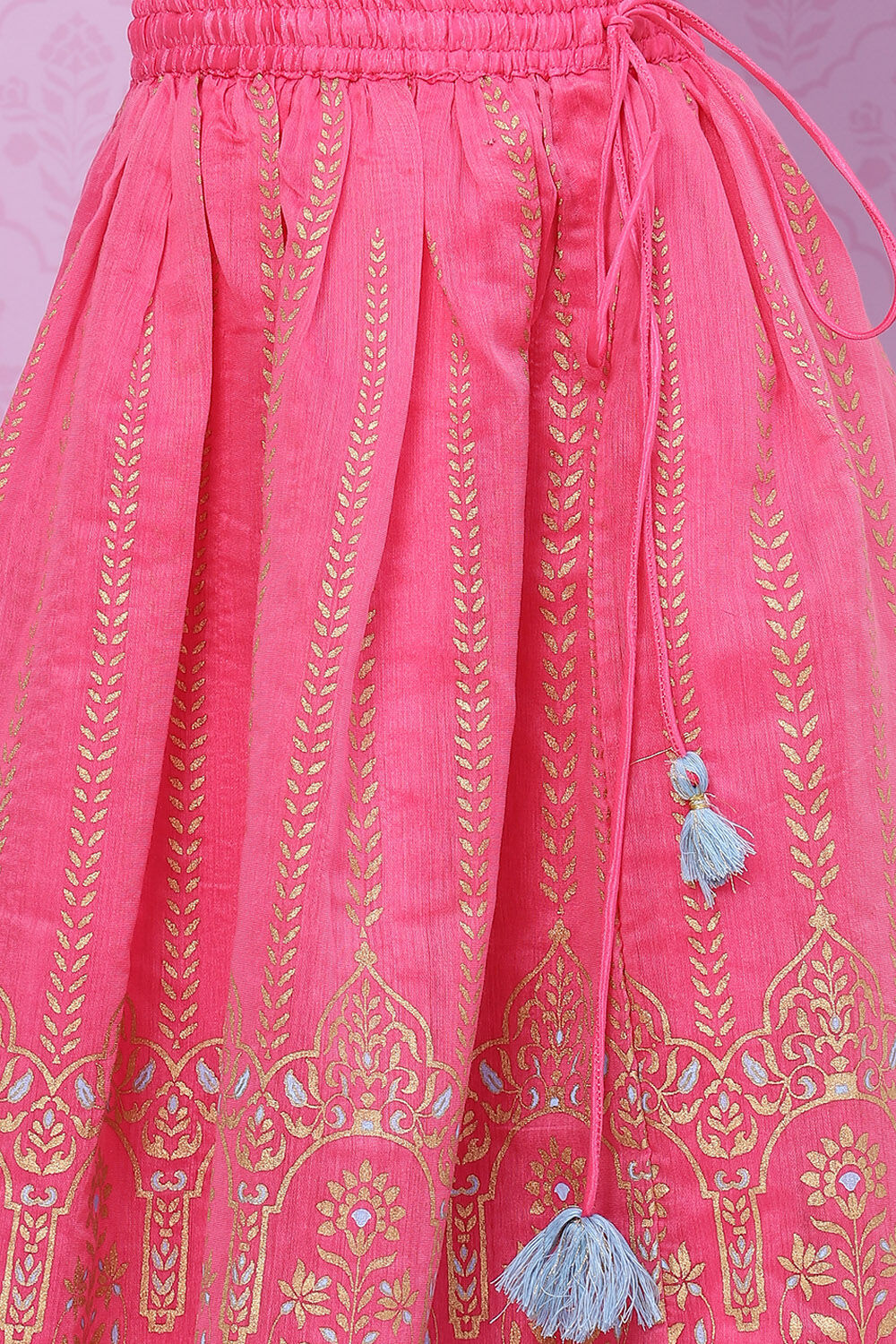 Plum Art Silk Flared Lehenga image number 2