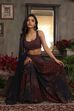 Navy Polyester Dyed Sharara Suit Set
