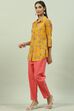 Mustard LIVA Straight Printed Shirt image number 5