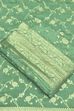 Teal Jacquard Printed Unstitched Suit Set image number 1