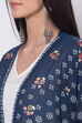 Indigo And White Viscose Cotton Front Open Printed Kurta image number 1