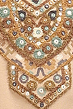 Beige Velvet Straight Kurta image number 2
