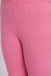 Bubblegum Pink Cotton Lycra Solid Leggings image number 1
