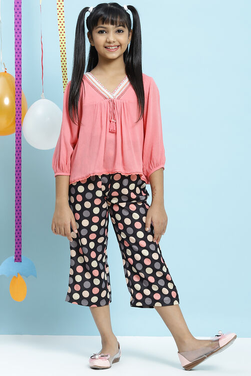 Black Straight Art Silk Girls Bottom Wear image number 4