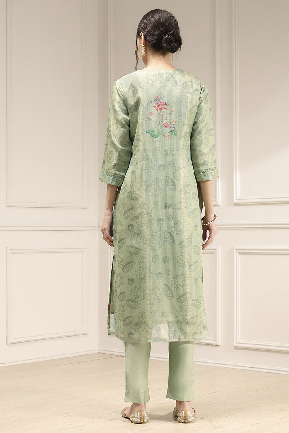 Pink Cotton Printed Unstitched Suit Set image number 5