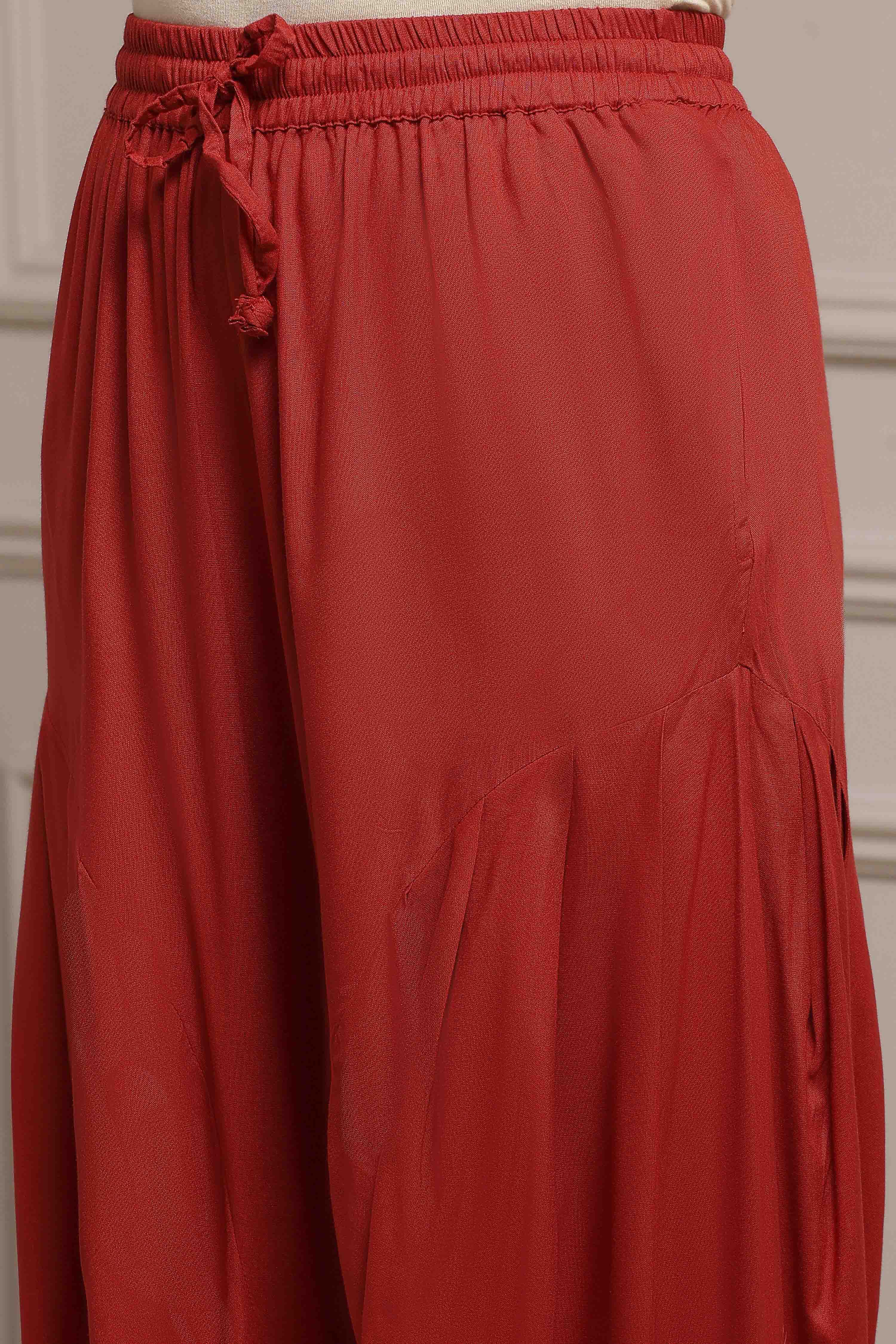 Burnt Orange Printed Straight Salwar Suit Set image number 2