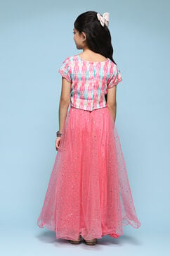 Pink Polyester Short Kurta Printed Suit Set image number 4