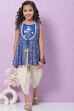 Blue Viscose Flared Kurta Dhoti Salwar Suit Set image number 0