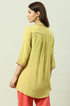 Mint Green Rayon Straight Solid Kurti image number 4