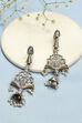 Oxidised White Brass Earrings image number 0