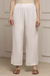 Blue Viscose Rayon Straight Palazzos image number 3