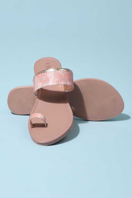 Peach Pu Ring Toe Sandals image number 3