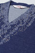 Indigo Blue Acrylic Straight Yarndyed Kurta image number 1