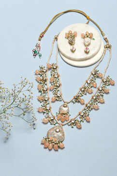 Nude Brass Necklace Set image number 0