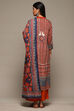 Red & Indigo Rayon Straight Kurta Palazzo Suit Set image number 4