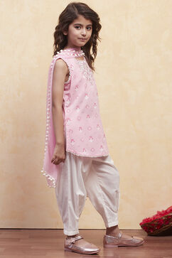 Pink Cotton Straight Suit Set image number 5