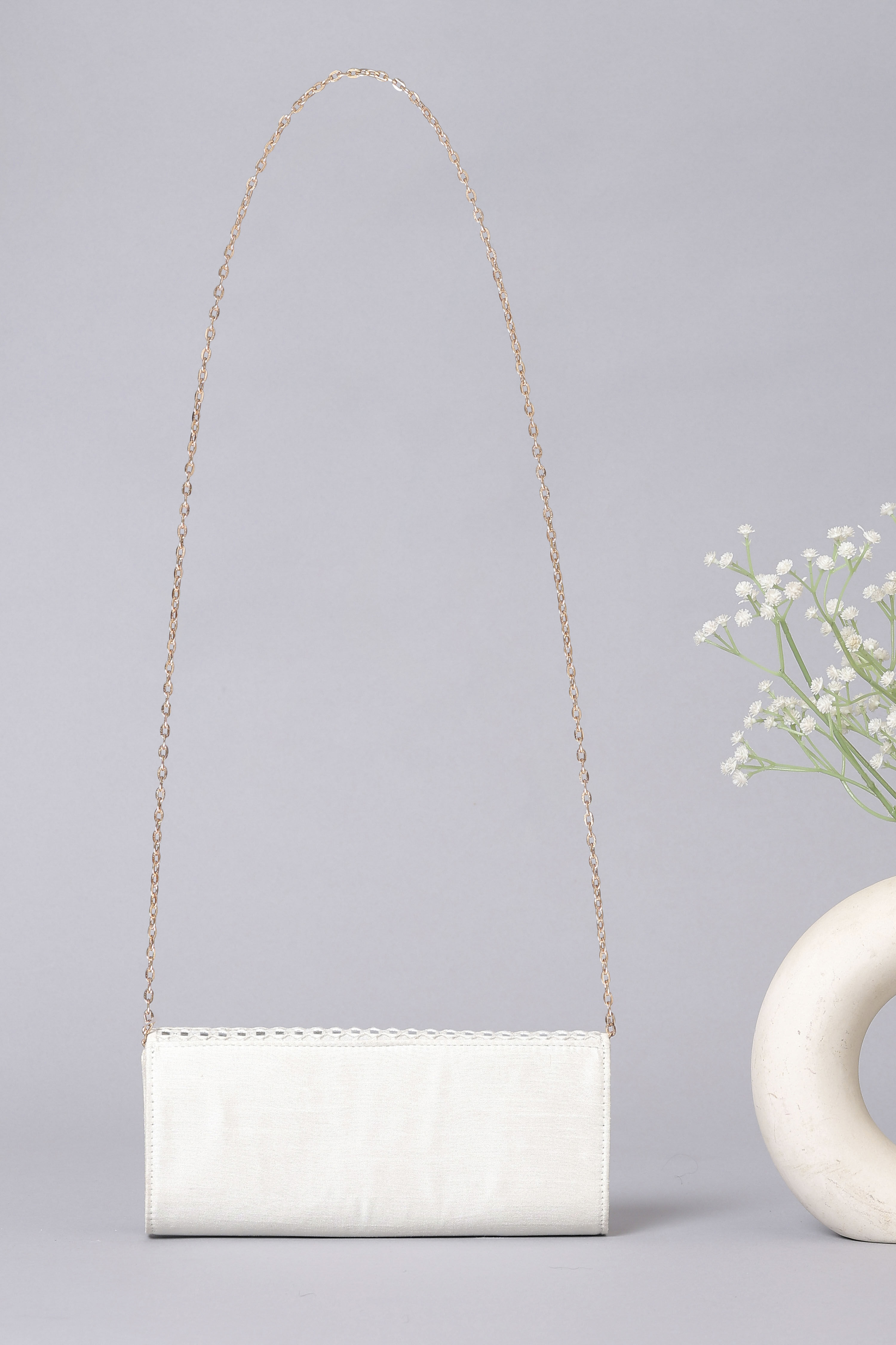 Ivory Mirror Work Clutch image number 5