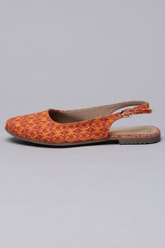 Orange Fabric Formal Sandals image number 4