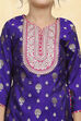 Purple Brocade Short Kurta Suit Set image number 1
