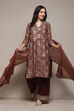 Indigo Cotton Blend Kalidar Printed Kurta Palazzo Suit Set image number 0