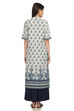 Indigo Front Open Cotton Printed Kurta image number 5