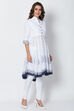 Yellow Cotton Asymmetric Kurta Churidar Suit Set image number 4