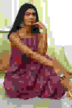 Magenta Pure Cotton Printed Straight Kurta Set image number 0