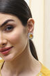 Yellow Silver-Plated Circular Studs image number 1