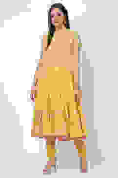 Pink Cotton A-Line Kurta Churidar Suit Set image number 5