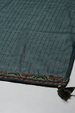 Teal Cotton Printed Unstitched Suit Set image number 4