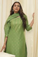 Blue Cotton Straight Kurta Palazzo Suit Set image number 7