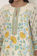 Off-White Cotton Printed Straight Kurta image number 1