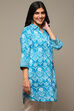 Blue LIVA Printed Kurti image number 3