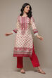 Pink LIVA Straight Printed Kurta image number 0