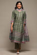 Earthy Green Viscose Straight Kurta Pants Suit Set image number 7