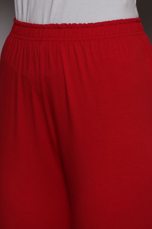 Maroon Cotton Lycra Knitted Churidar image number 6