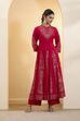 Red Poly Viscose Anarkali Kurta Set