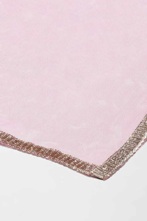 Pink Cotton Short Top Lehenga Set image number 3