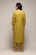 Green Rayon Straight Embroidered Kurta Pant Suit Set image number 4