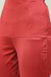 Maroon Silk Blend Straight Kurta Slim Pants Suit Set image number 2