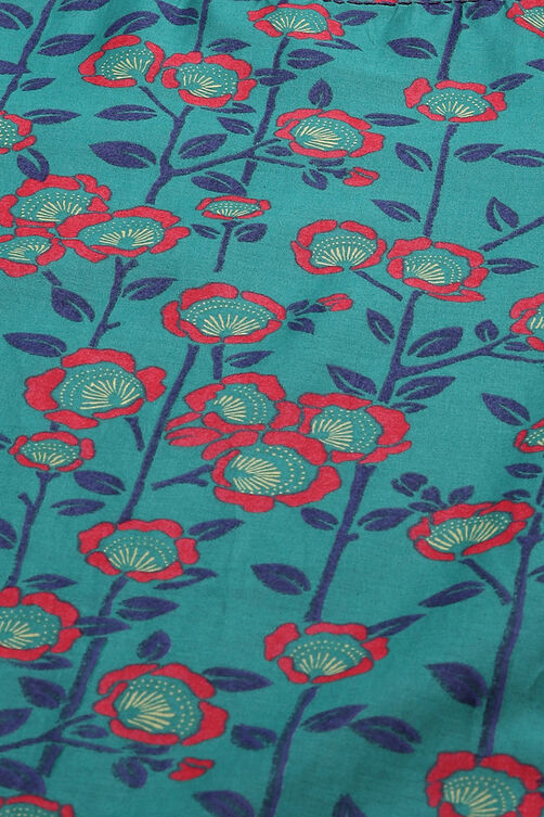 Fuchsia Cotton Straight Printed Kurta image number 1