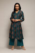 Pink Poly Chanderi A-Line Printed Kurta Palazzo Suit Set image number 6